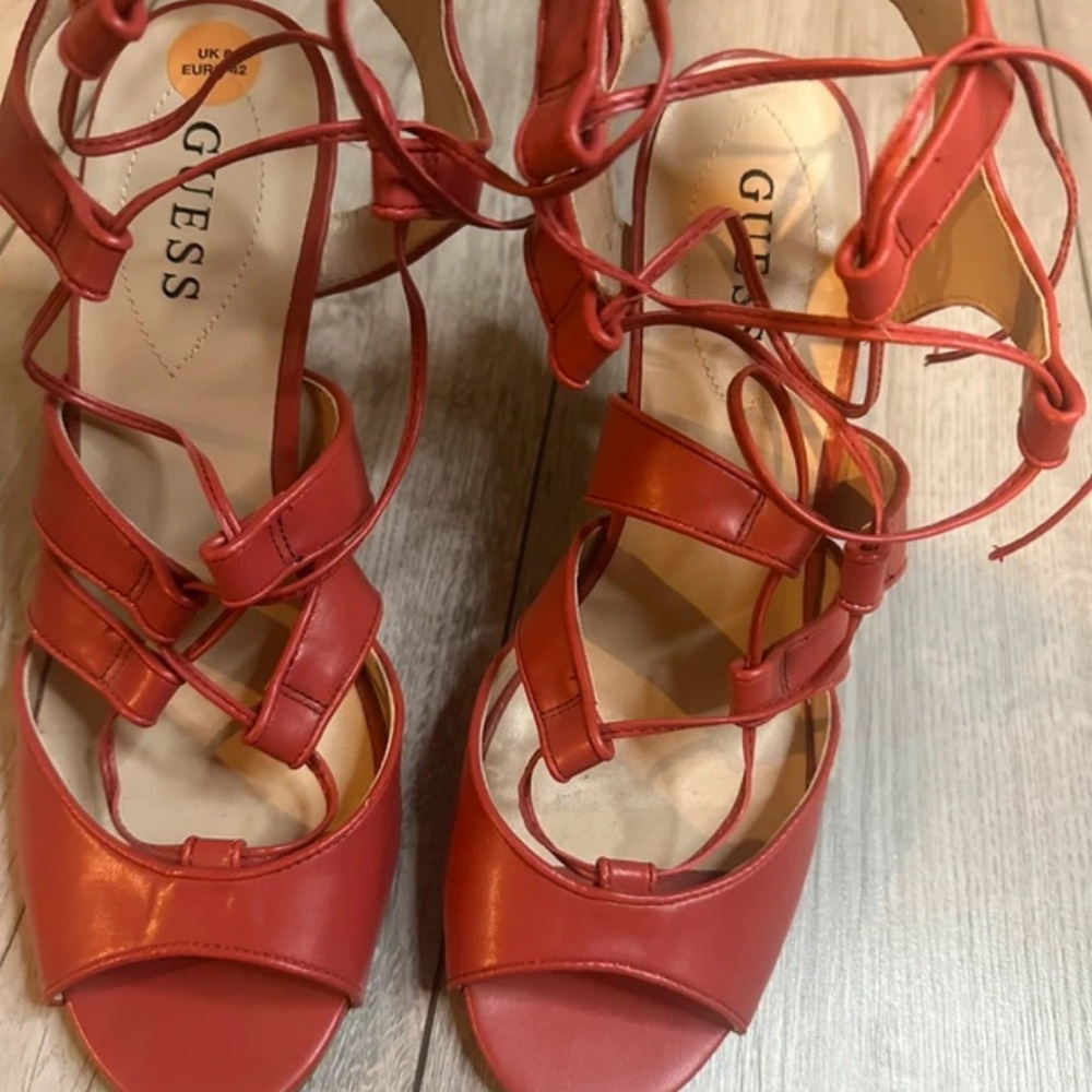 Guess Women's Red Strappy Heels